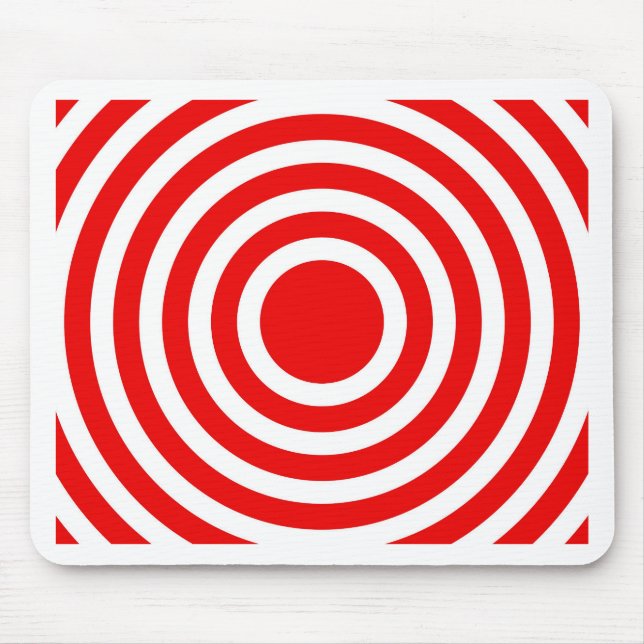 Red and White Circles Mouse Pad (Front)