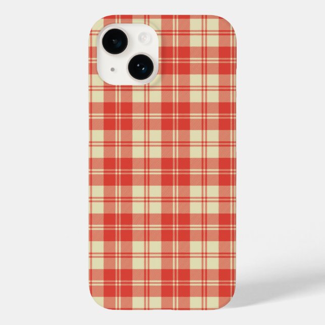 Red and White Clan Plaid Tartan Case-Mate iPhone Case (Back)