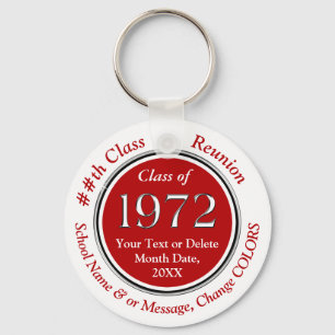 Red and White, Class of 1972 Class Reunion Favours Keychain