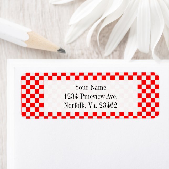 Red And White Classic Chequerboard by STaylor (Insitu)