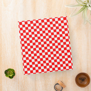 Red and White Classic Chequerboard by STaylor Binder