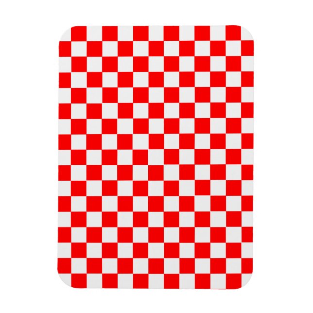 Red And White Classic Chequerboard by STaylor Magnet (Vertical)