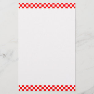 Red And White Classic Chequerboard by STaylor Stationery