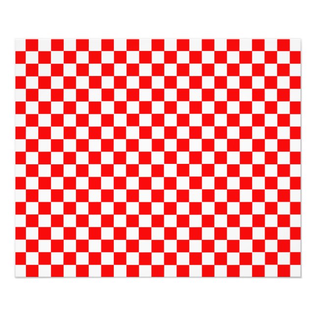 Red And White Classic Chequerboard Photo Print (Front)