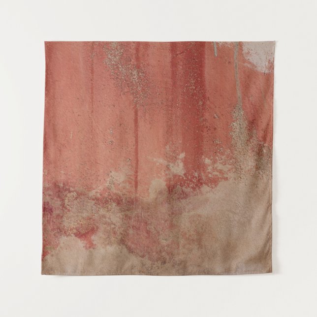 RED AND WHITE CONCRETE WALL TAPESTRY (Front)