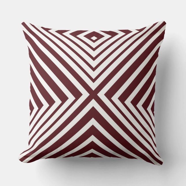 Red And White Cornered Box Pattern - Pillow (Front)