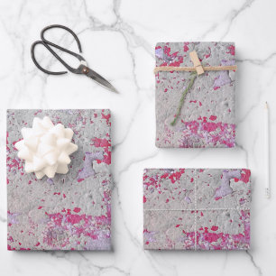Red and white cracked paint design wrapping paper sheet
