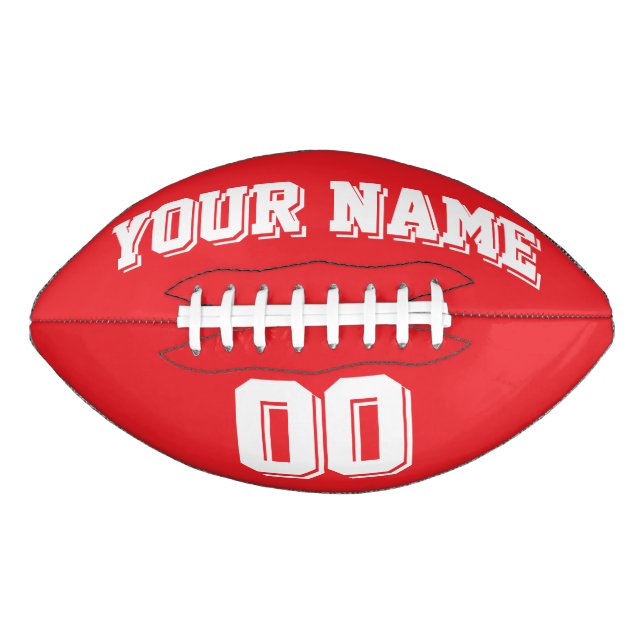 RED AND WHITE Custom Football (Front)