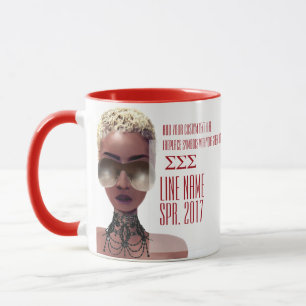 Red and White Custom Greek Sorority Gift Mug