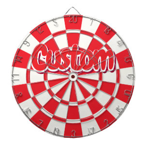 Red And White Customizable Text Dartboard