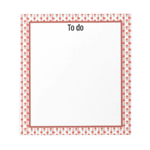 Red and White Daisy Gingham Notepad