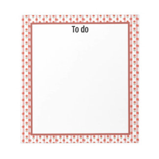 Red and White Daisy Gingham  Notepad