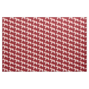 Red and White Dala Horse Fabric