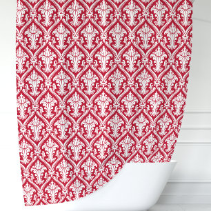 Red and White Damask
