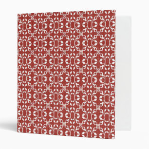 Red and White Damask Abstract Decorative Binder
