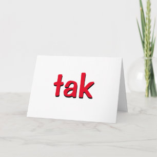 Red and White Danish Thank You Card