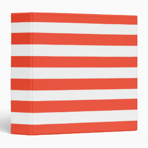Red and White Deckchair Stripes Binder