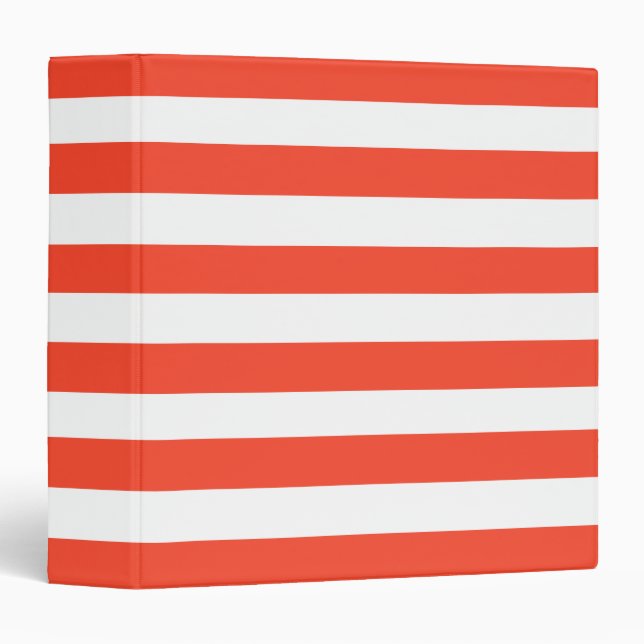 Red and White Deckchair Stripes Binder (Front/Spine)