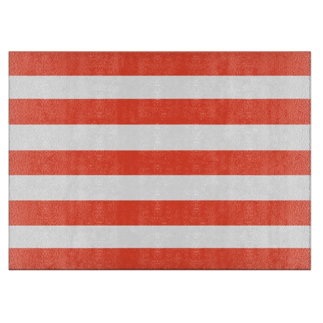 Red and White Deckchair Stripes  Cutting Board (Front)
