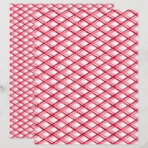 Red and White Diagonal Plaid Scrapbook Paper