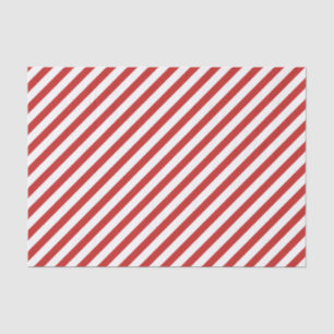 Red and White Diagonal Stripe Pattern Tissue Paper