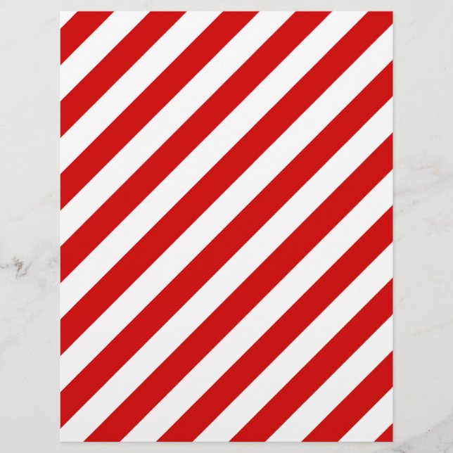 Red and White Diagonal Stripes Pattern Flyer (Front)