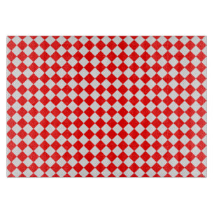Red And White Diamond Pattern by Shirley Taylor Cutting Board