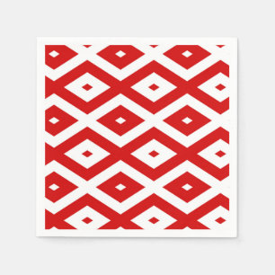 Red and white diamond pattern napkin