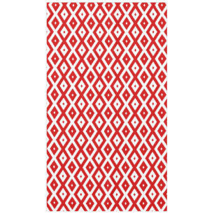 Red and white diamond pattern tablecloth