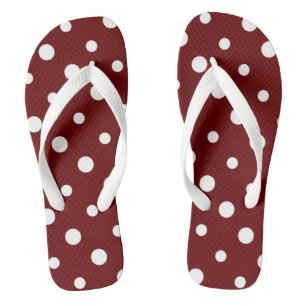 red and white dots flip flops