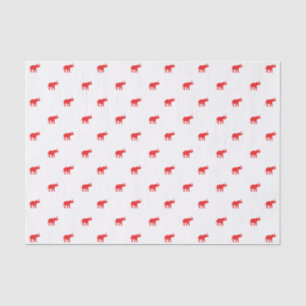 Red and white elephant tissue paper