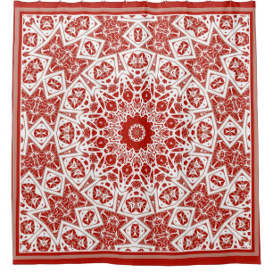 red and white , ethnic bandana