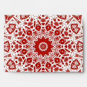 red and white , ethnic bandana envelope