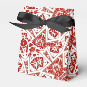 red and white , ethnic bandana favor box