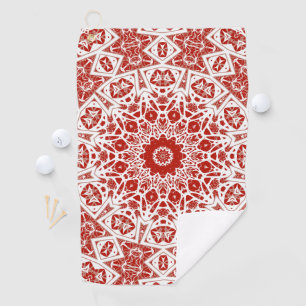 red and white , ethnic  bandana golf towel
