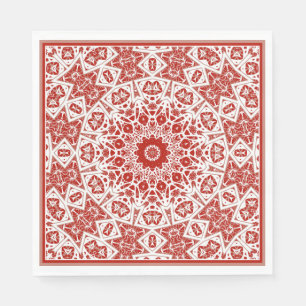 red and white , ethnic bandana napkin