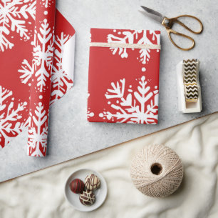 Red  and  white Festive Christmas Patterns  Wrappi Wrapping Paper