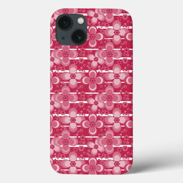 Red and white floral pattern Case-Mate iPhone case (Back)