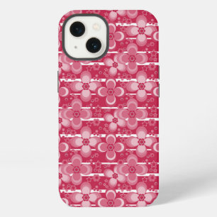 Red and white floral pattern iPhone 13 case
