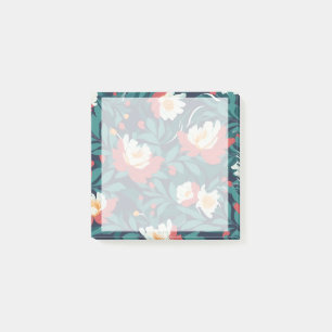 Red and White Floral Post-it Notes