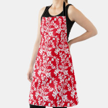 Red And White Floral Repeating Pattern