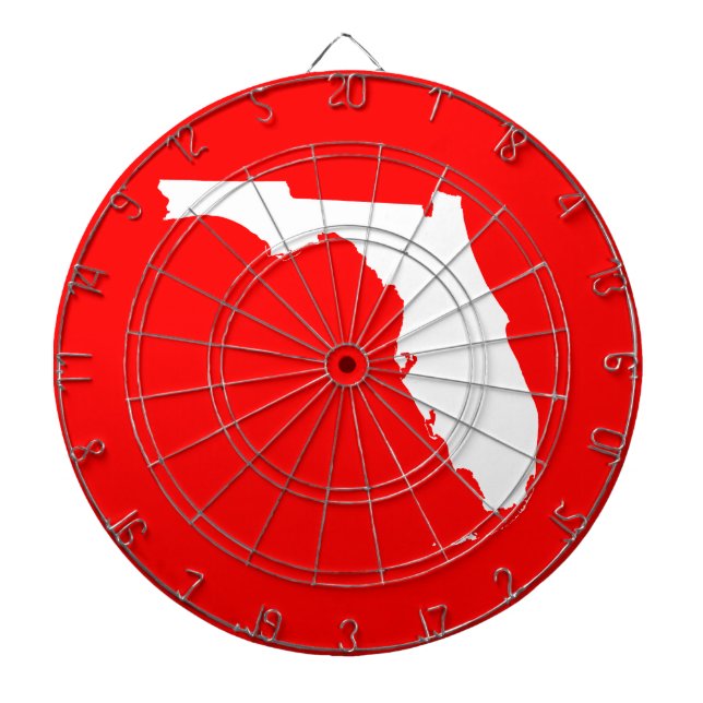 Red and White Florida Dartboard (Front)
