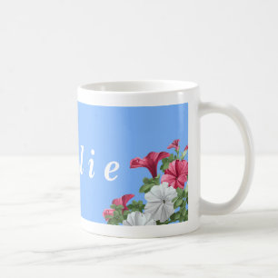 Red and White Flower Mug With Names
