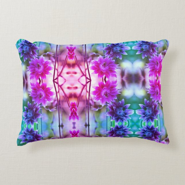 Red And White Flower Pair Abstract  Art  Accent Pillow (Front)