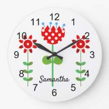 Red and White Folk Flowers