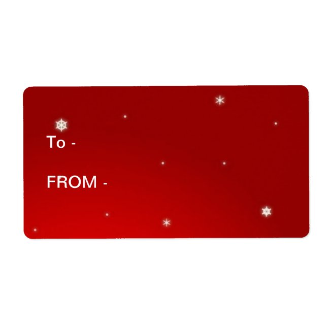 RED AND WHITE GIFT TAG LABELS (Front)