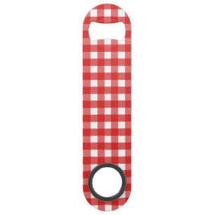 Red and white gingham bar key