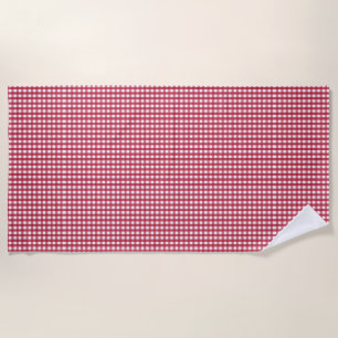 Red and White Gingham Beach Towel