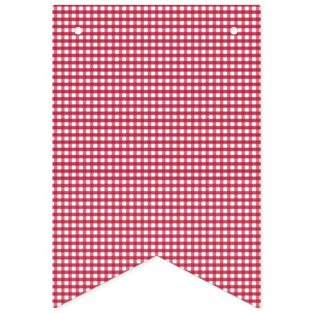 Red and White Gingham. Bunting Flags (First Flag)