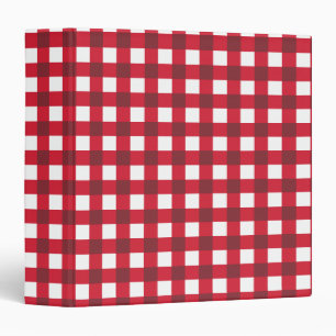 Red And White Gingham Check Pattern Holiday Binder
